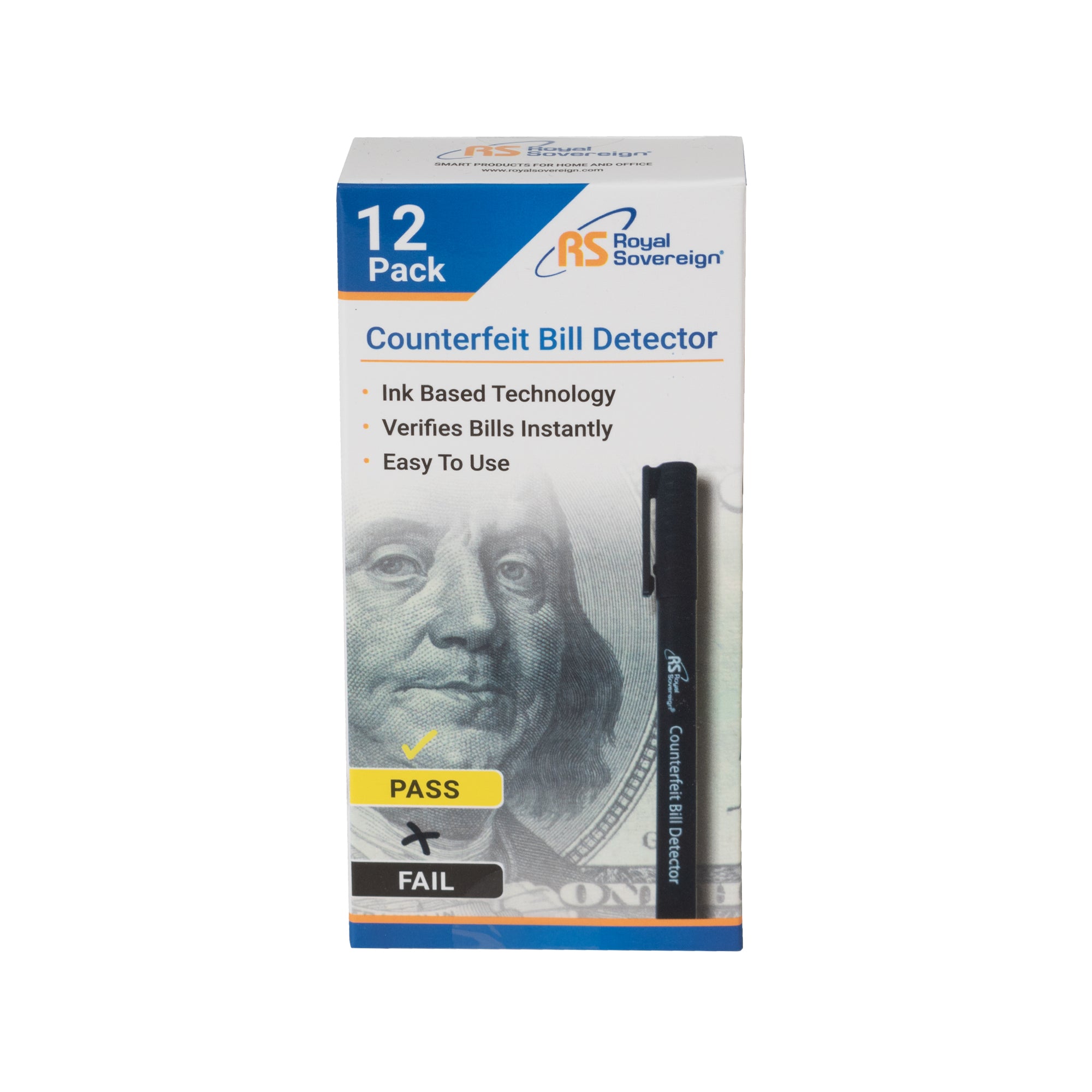 RCD-1812-RS, Counterfeit Bill Detection Pens, 12 Pack