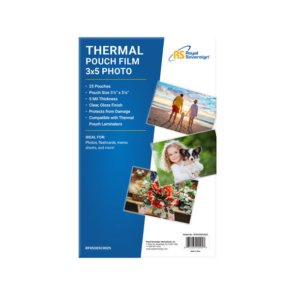 RF053X5C0025, Thermal Laminating Pouches, Photo Size